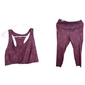 EVOLUTION AND CREATION Womens XL Active Tank Top and Pants Set Purple Snake Skin